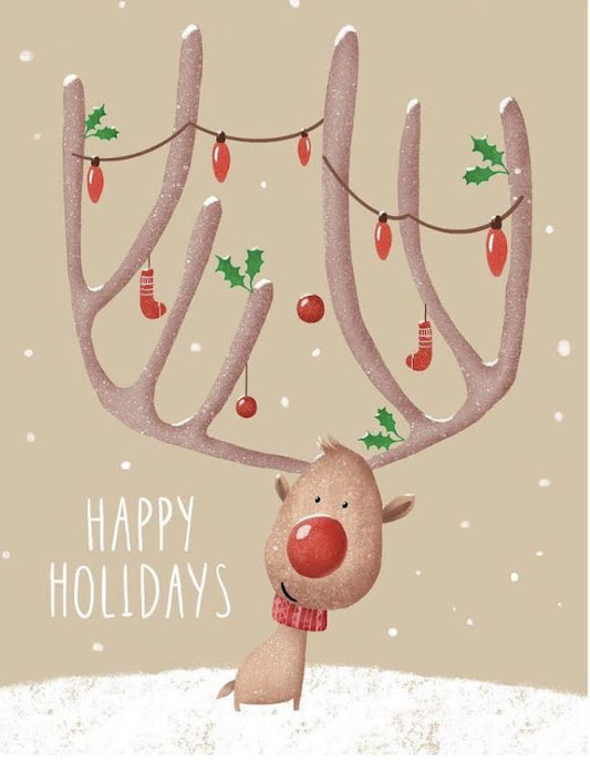 Deck the Antlers: The Quirky Reindeer Card