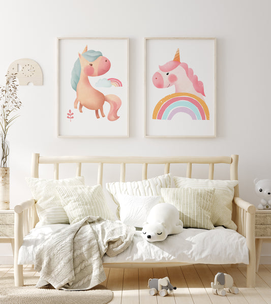 "Unicorn Duo" Fine Art Print Set